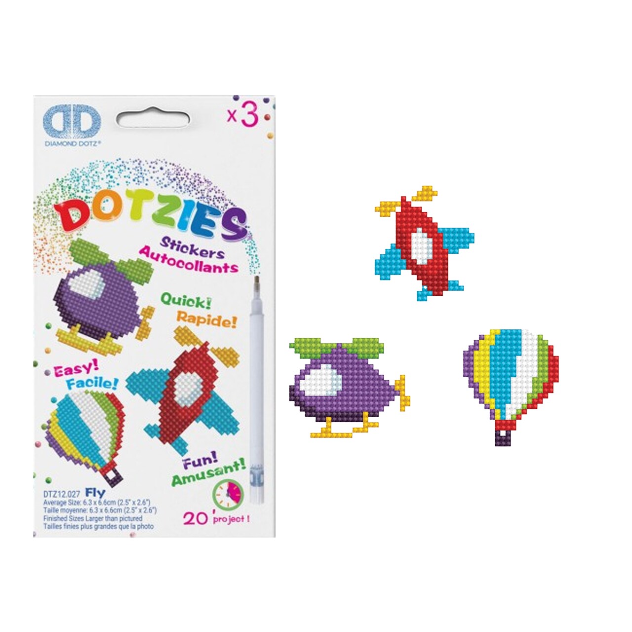 Diamond Dotz Kits - FLY - Hot Air Balloon - Plane - Helicopter Diamond Painting Artwork Kit Diamond Painting Kits, Diamond Art Kits for Adults, Gem Art, Diamond Art, Diamond Dotz Kits